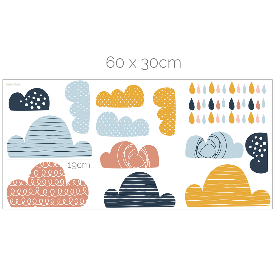 Nordic clouds wall stickers