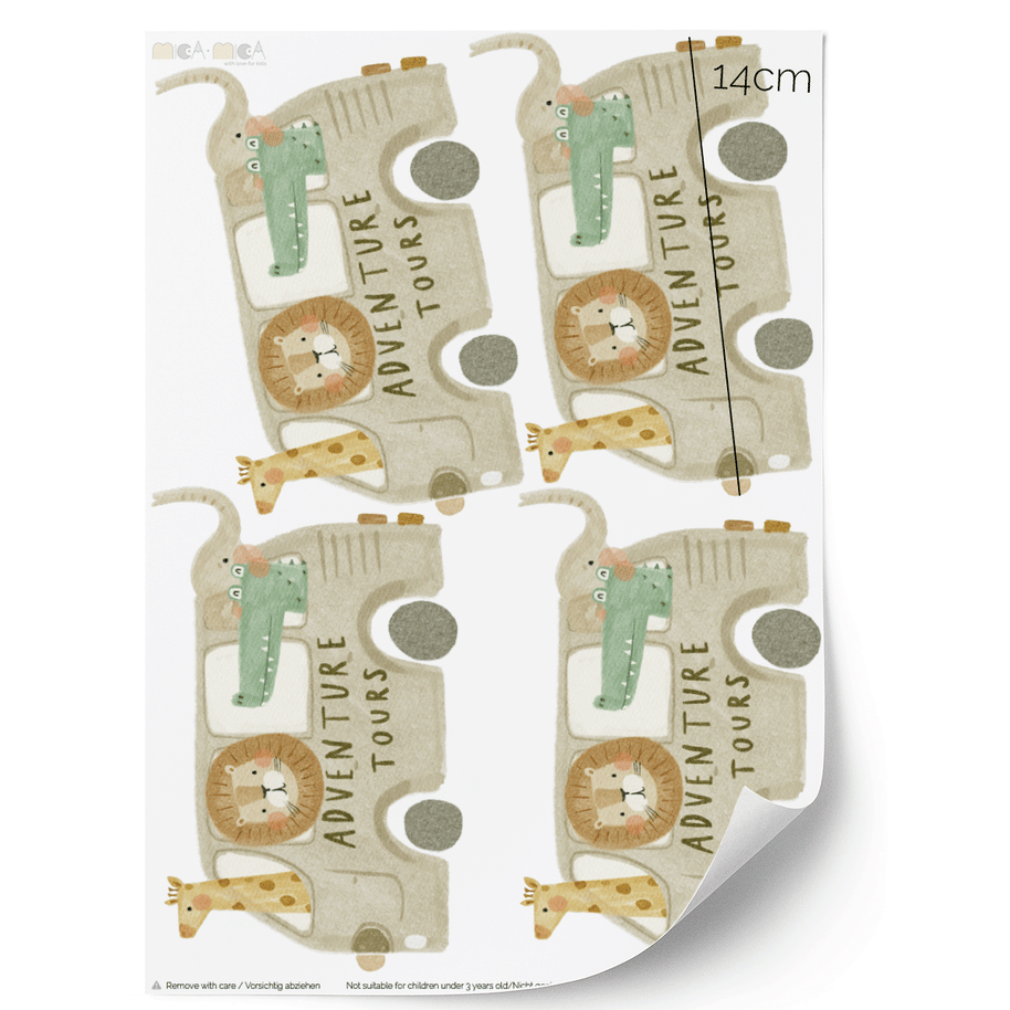Jungle wall stickers - Adventure tours (gray-brown)