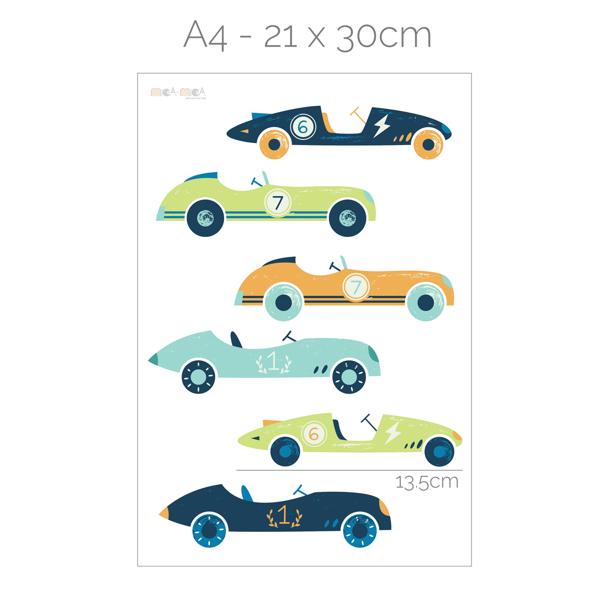 Car wall stickers - Classic racing cars
