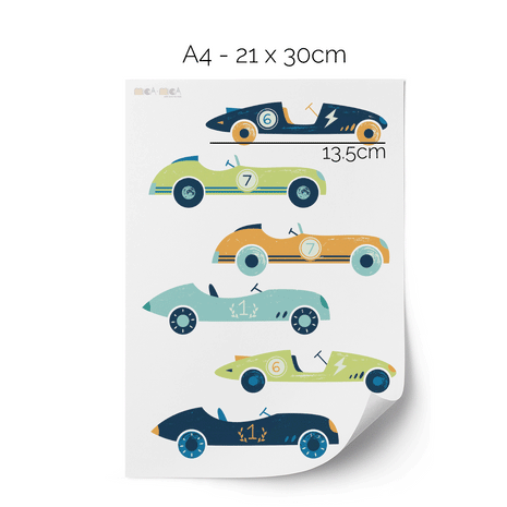Wandtattoo Autos - Klassische Rennautos