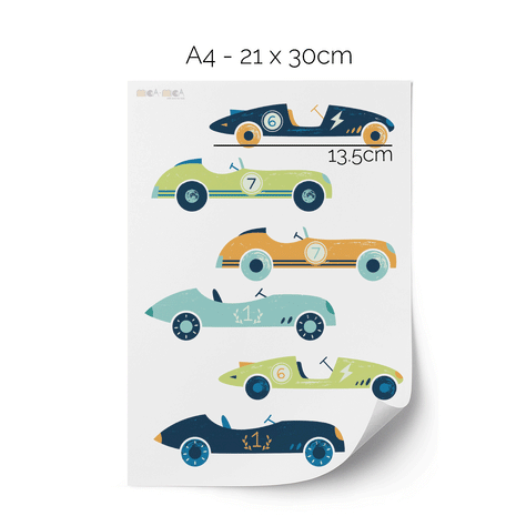 Car wall stickers - Classic racing cars
