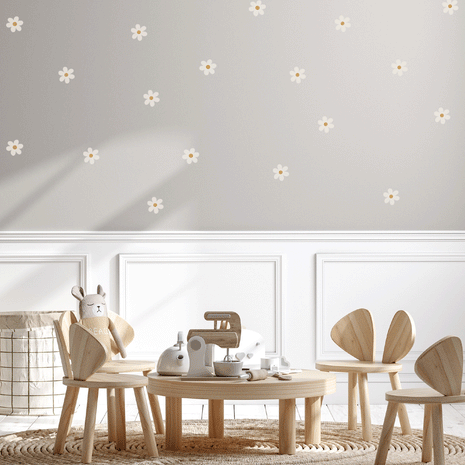 Flower wall stickers - Happy blooms (cream)