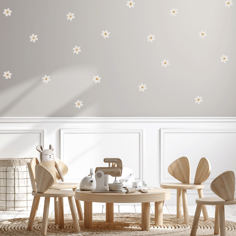 Wandtattoo Blumen - Fröhliche Blüten (Creme)