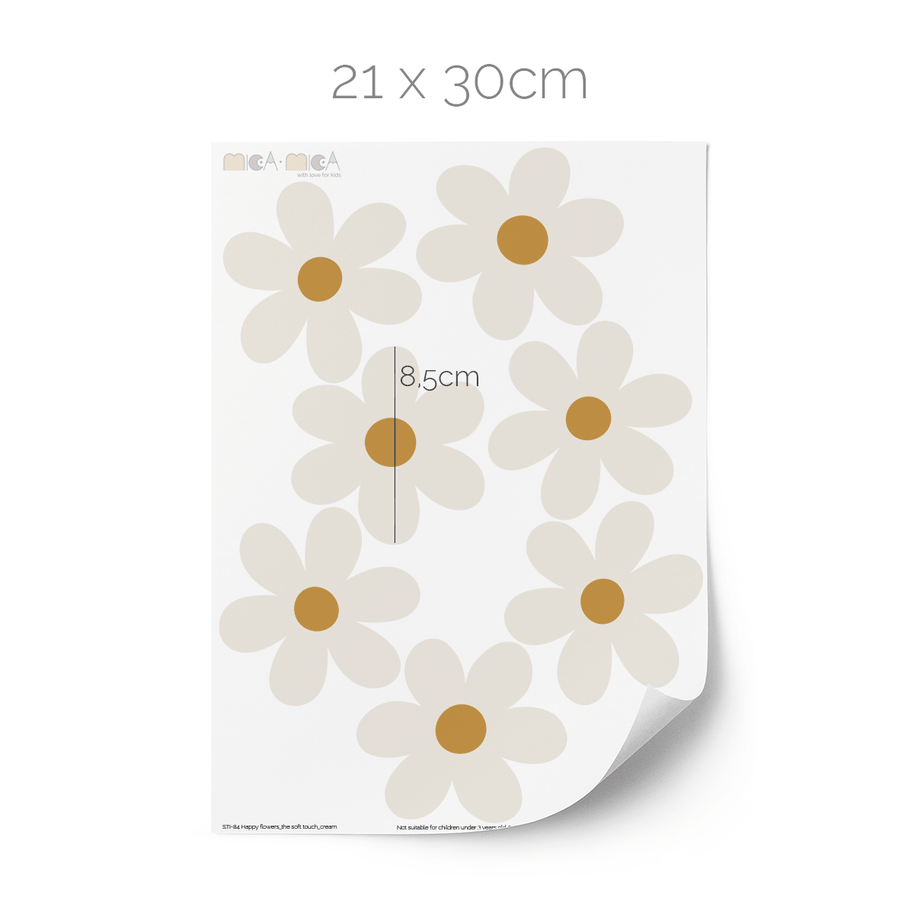 Flower wall stickers - Happy blooms (cream)
