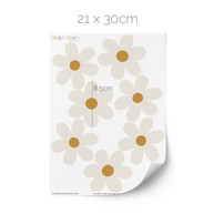 Flower wall stickers - Happy blooms (cream)
