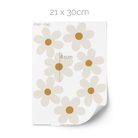 Flower wall stickers - Happy blooms (cream)
