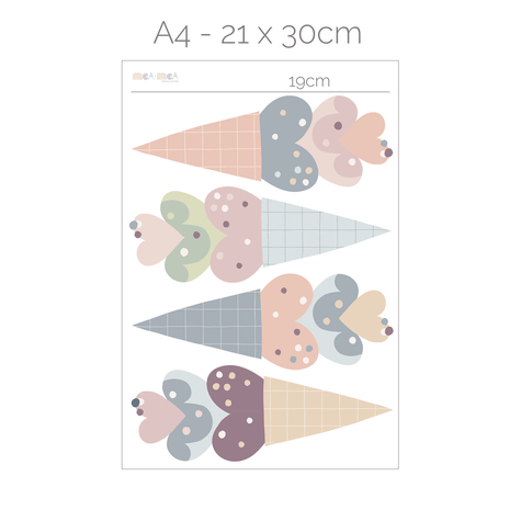 Summer ice cream cones wall stickers