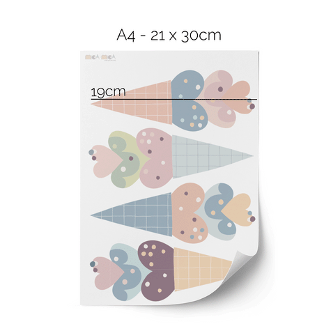 Summer ice cream cones wall stickers