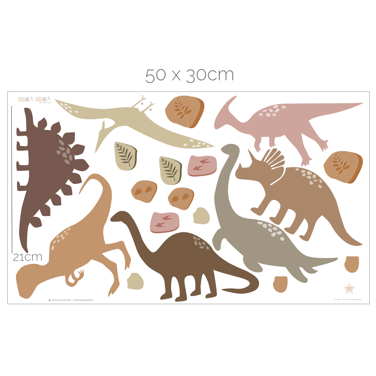 Dinosaur wall stickers - Earthy colours