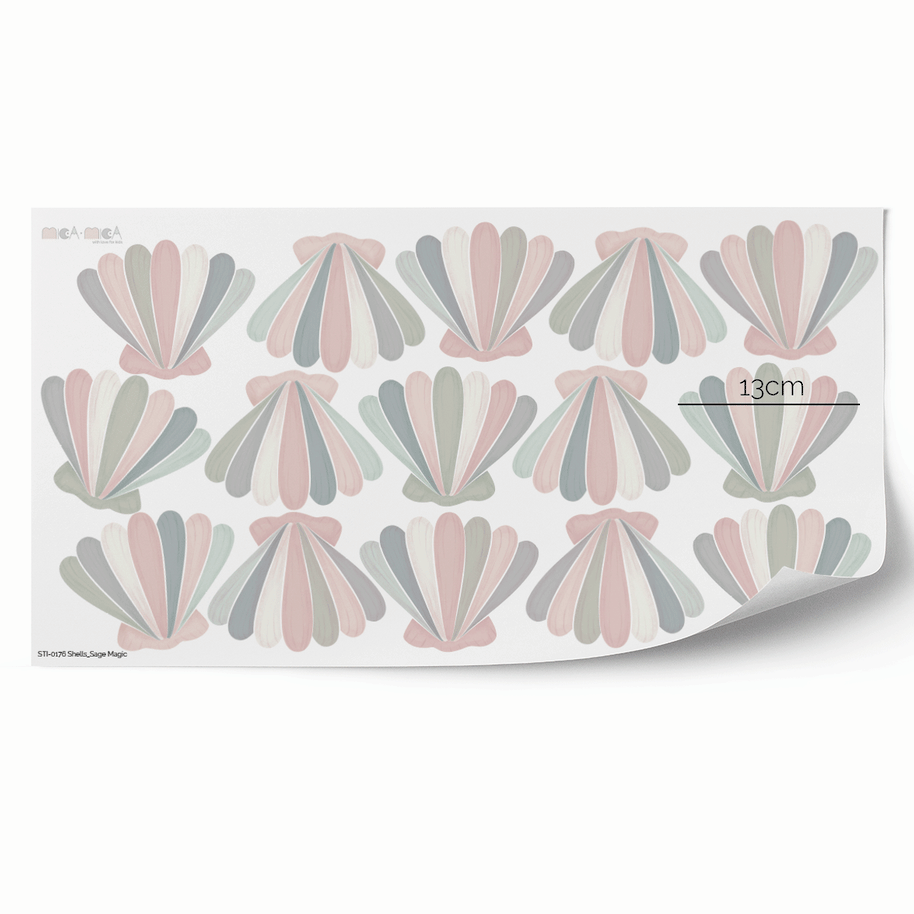 Mini-shells wall stickers - Sage magic