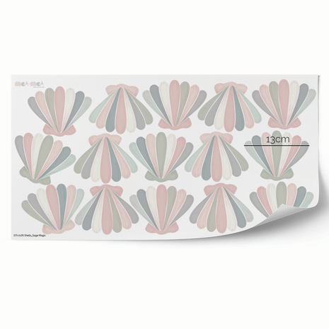 Mini-shells wall stickers - Sage magic