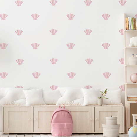 Mini-shells wall stickers - Dusty rose