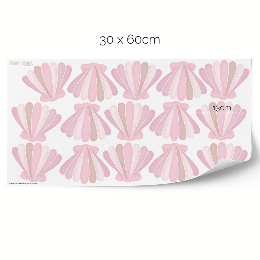 Mini Muschel-Wandsticker in Altrosa – Magische Meeresdeko für ...