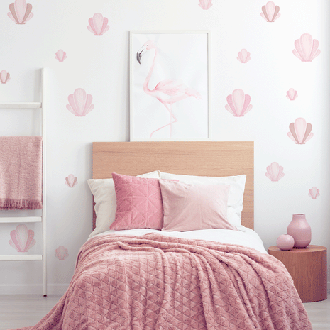 Cheeky mermaid tail wall stickers - Dusty rose