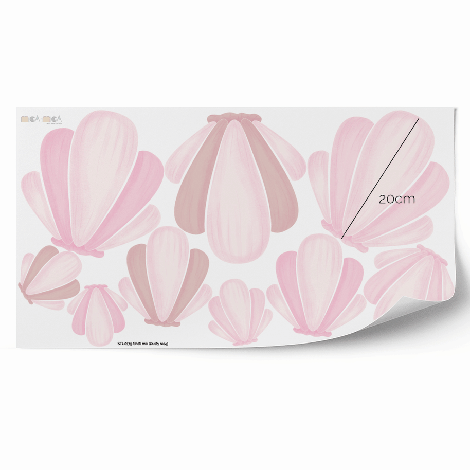 Shell mix wall stickers - Dusty rose