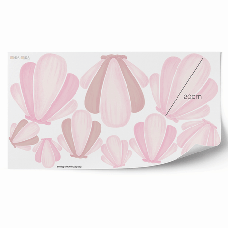 Shell mix wall stickers - Dusty rose