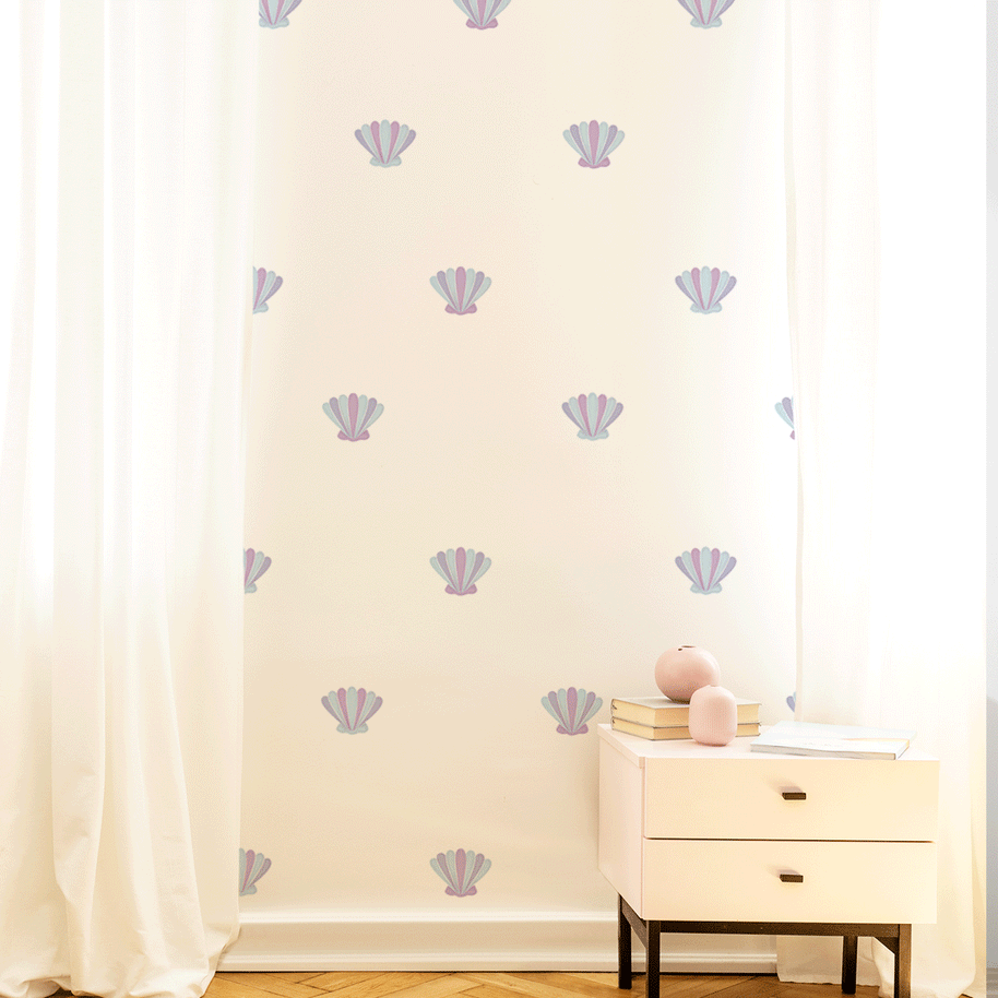 Cheeky mermaid tail wall stickers - Pink & Blue Splash