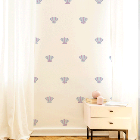 Wandtattoo Mini-Muscheln - Pink & Blau