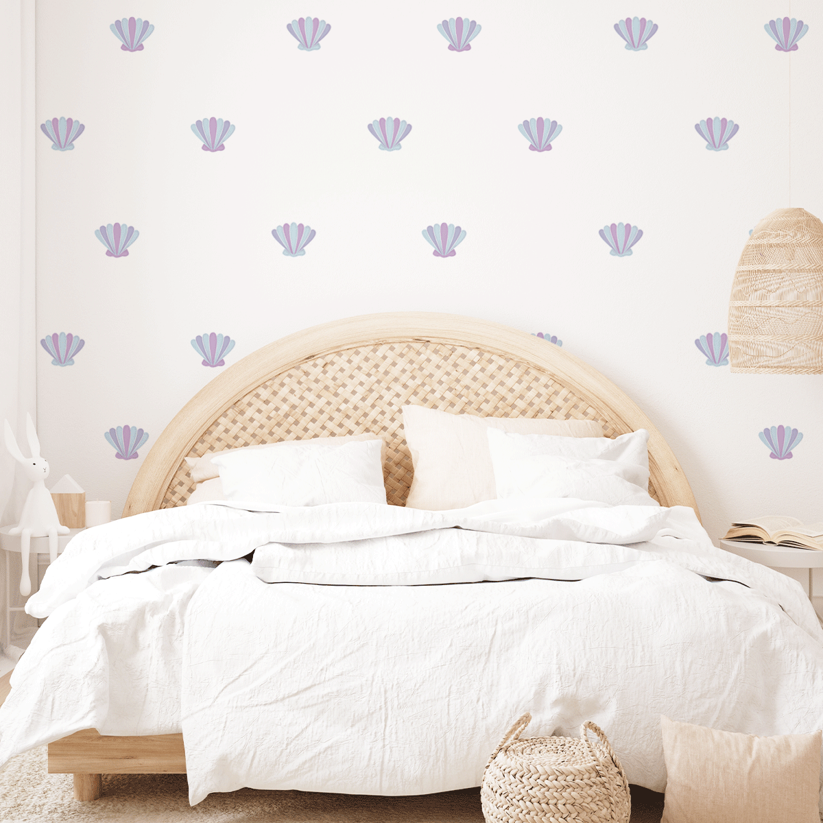 Mini Muschel-Wandsticker in Pink & Blau – Verspielte Meeresdeko – MICA-MICA