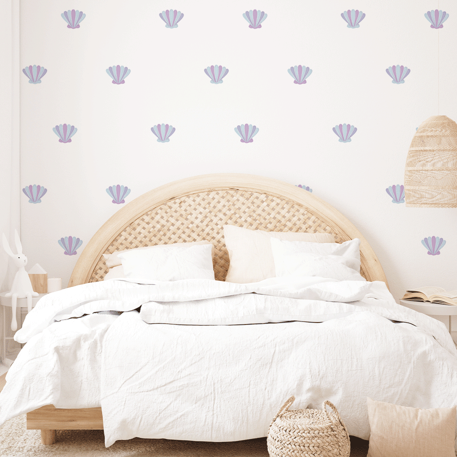 Wandtattoo Mini-Muscheln - Pink & Blau
