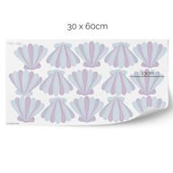 Cheeky mermaid tail wall stickers - Pink & Blue Splash