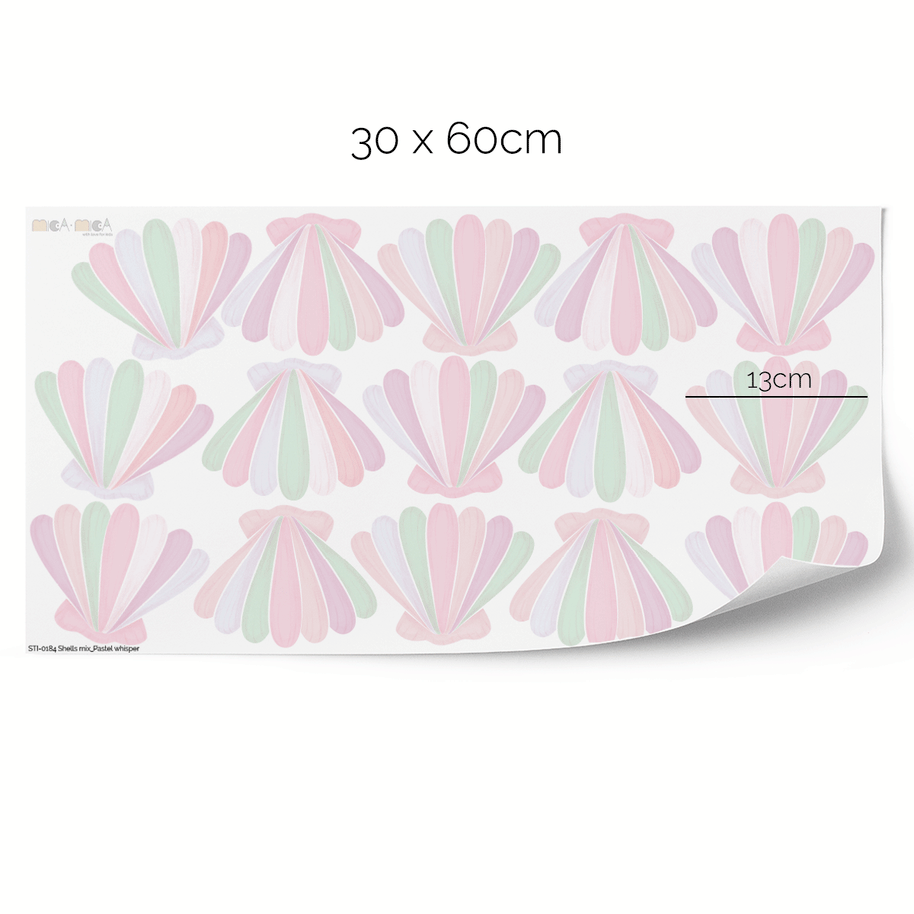 Cheeky mermaid tail wall stickers - Pastel whisper