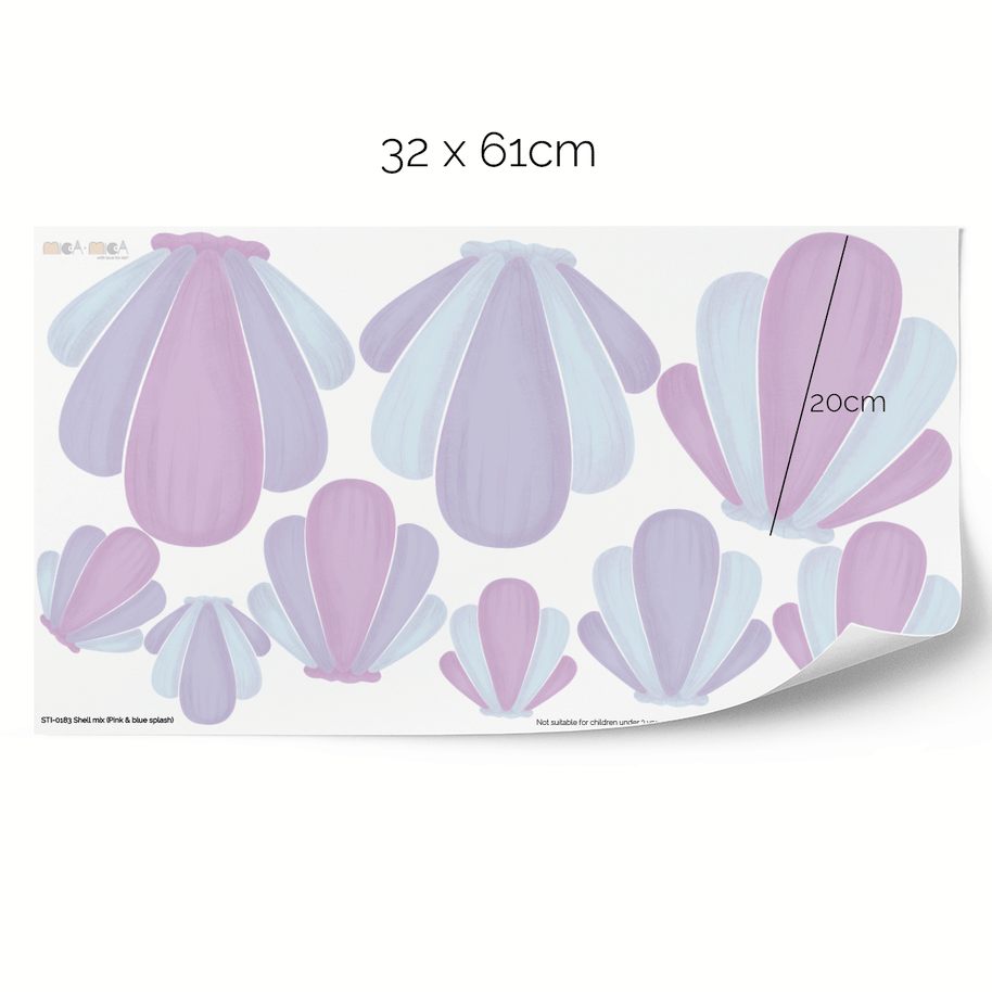 Wandtattoo Muschelmix - Pink & Blau