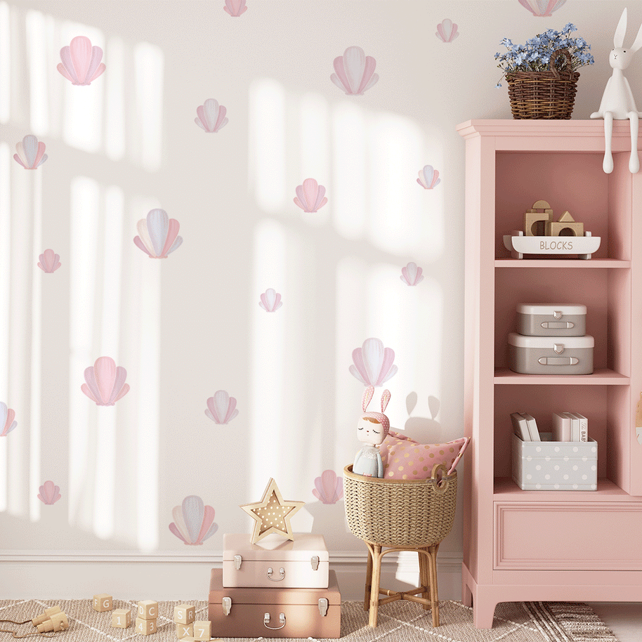 Shell mix wall stickers - Pastel whisper