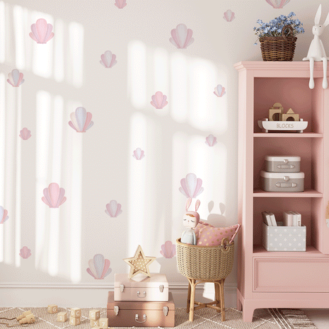 Shell mix wall stickers - Pastel whisper