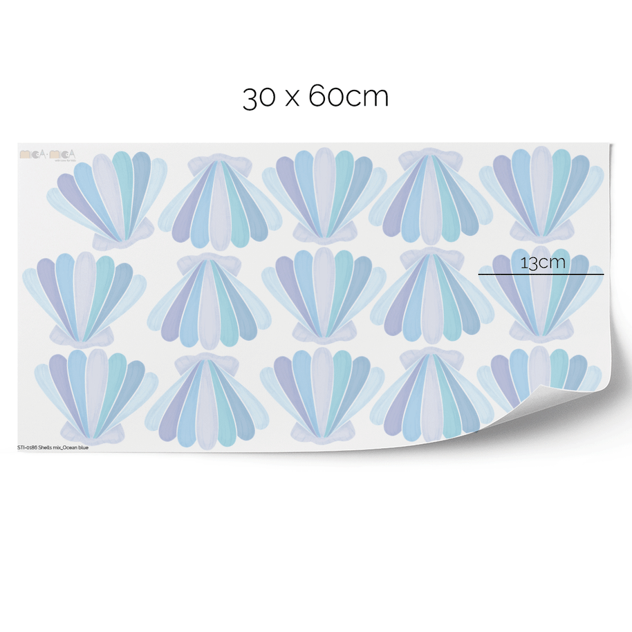 Mini-Muschel Wandsticker in Ozeanblau – Magische Meeresdeko für Kinder ...