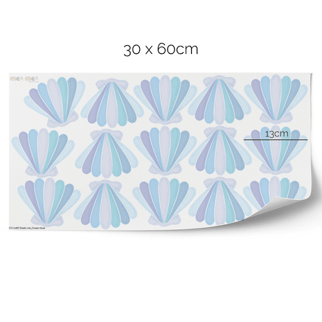 Wandtattoo Mini-Muscheln - Ozeanblau