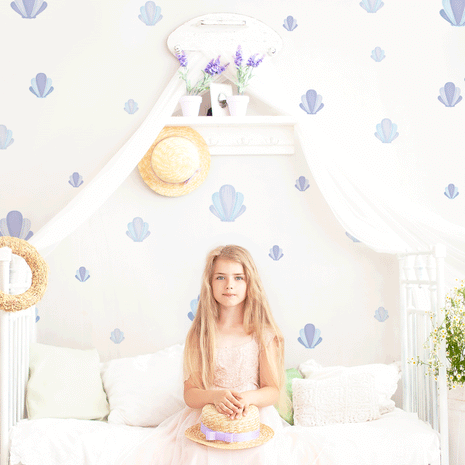 Shell mix wall stickers - Ocean blue