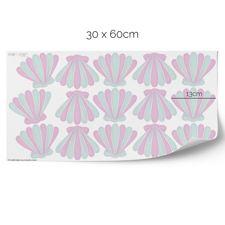 Mini-shells wall stickers - Colourful charm