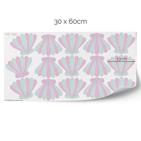 Wandtattoo Mini-Muscheln - Bunter Zauber