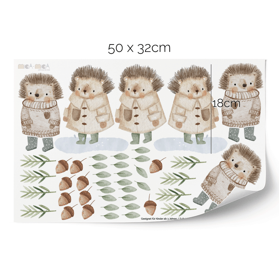 Igel Wandsticker Kinderzimmer | Niedliche, abziehbare & PVC-freie ...