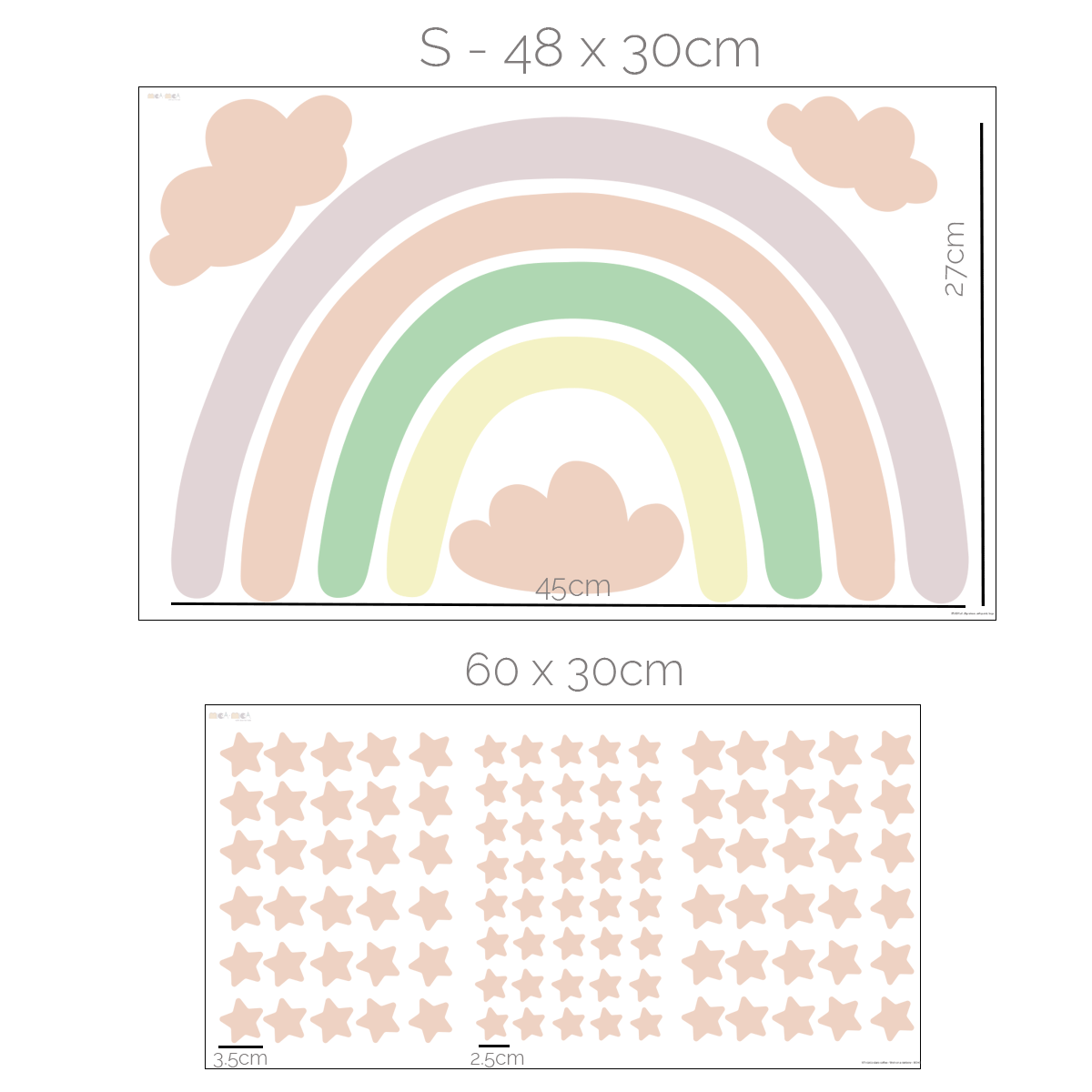Wandtattoo Regenbogen (Pastell)