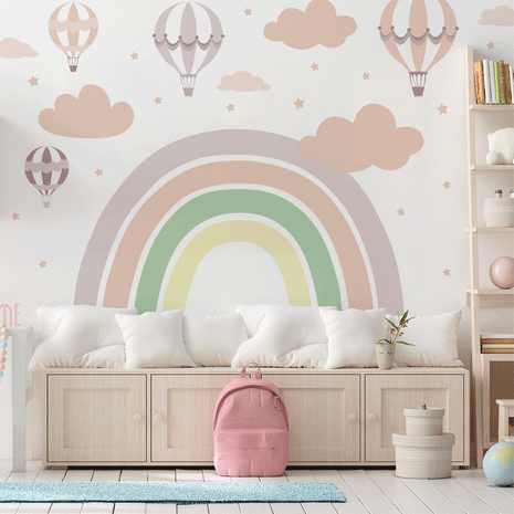 Wandtattoo Regenbogen (Pastell)