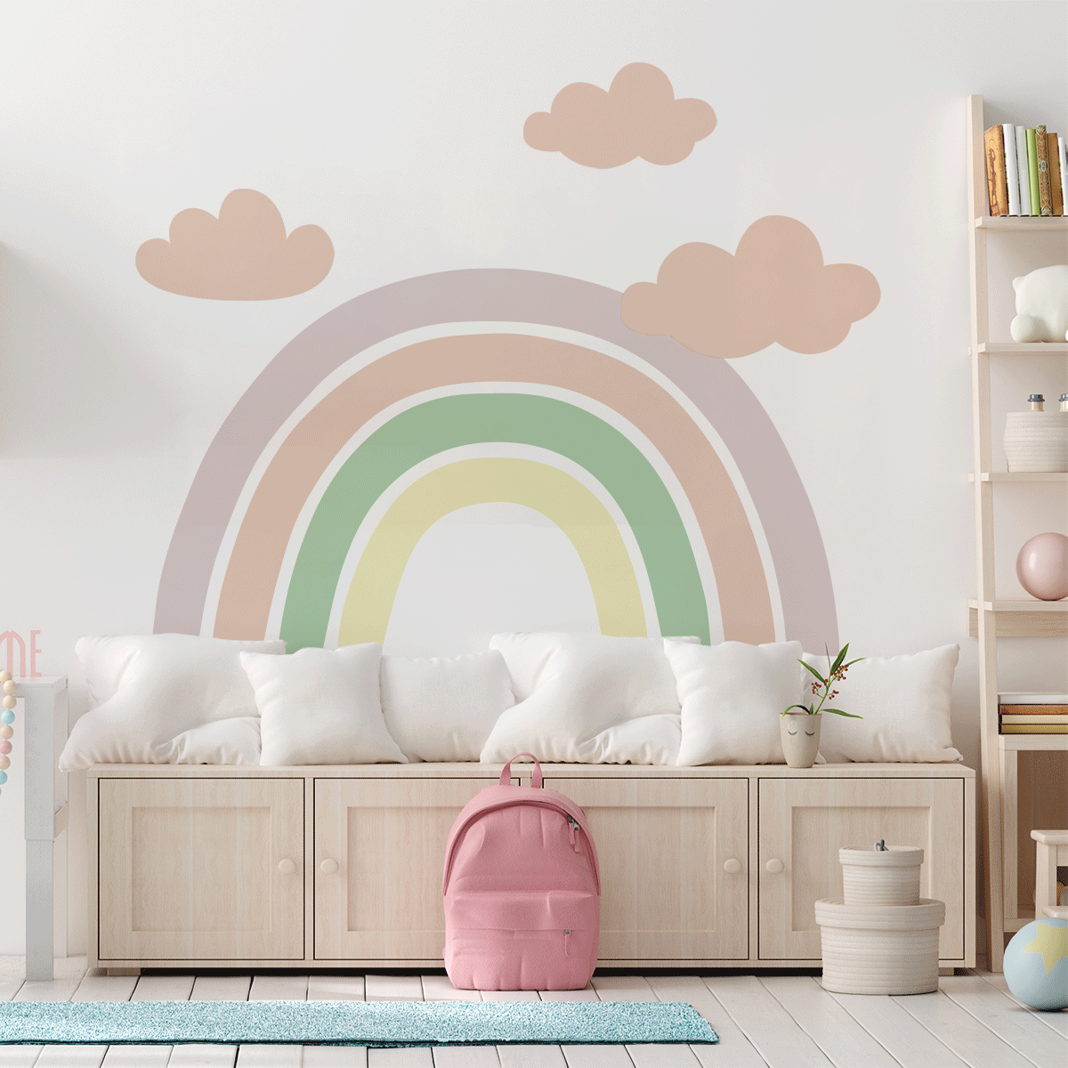 Large Pastel Rainbow Removable Wall Decal