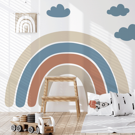 Wandtattoo Regenbogen (Sanftes Blau)