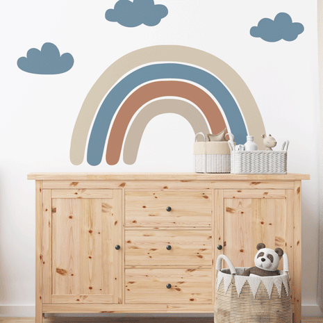 Wandtattoo Regenbogen (Sanftes Blau)
