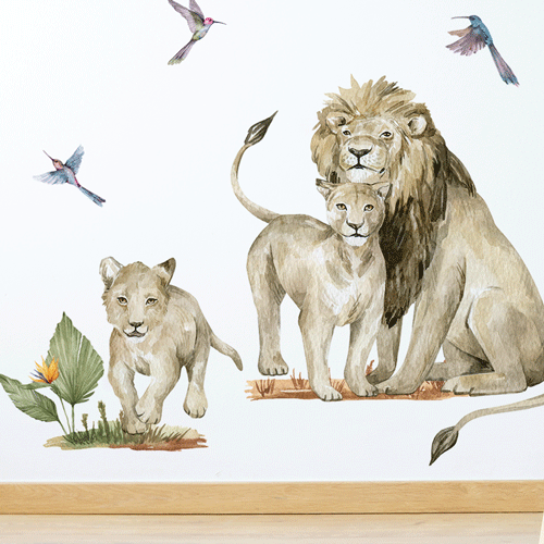 Jungle wall stickers - Tropical safari - lions