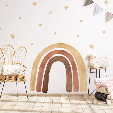 Rainbow wall stickers - Boho watercolour rainbow