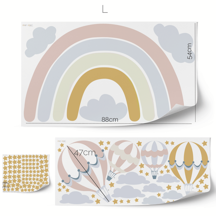 Rainbow wall sticker (Dusty Pink/Mustard)