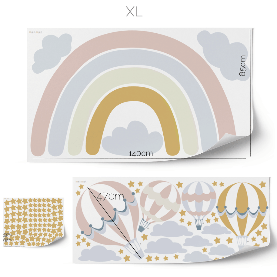 Rainbow wall sticker (Dusty Pink/Mustard)