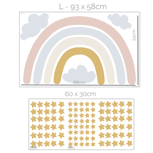 Wandtattoo Regenbogen (Altrosa Senf)