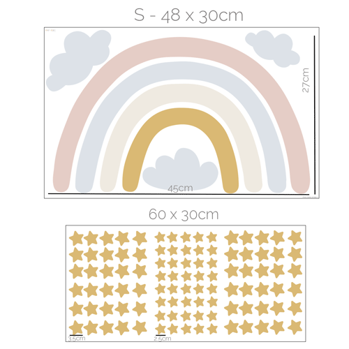 Wandtattoo Regenbogen (Altrosa Senf)