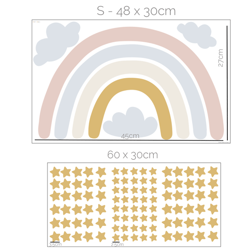 Rainbow wall sticker (Dusty Pink/Mustard)