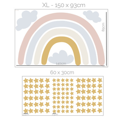 Wandtattoo Regenbogen (Altrosa Senf)