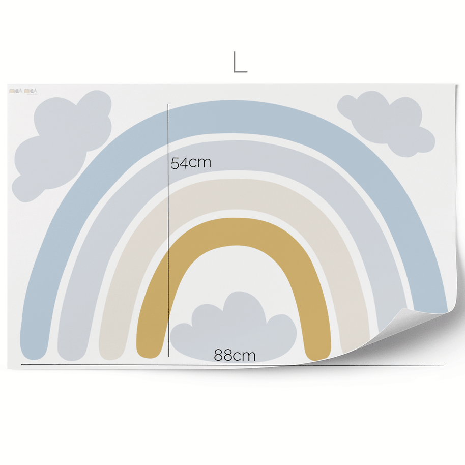 Wandtattoo Regenbogen (Blau Senf)