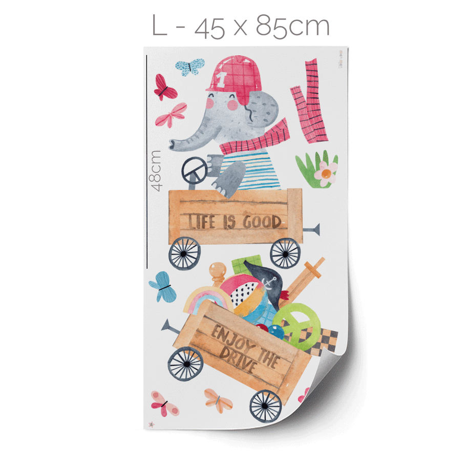 Animal wall stickers - 'Life is good' Elephant